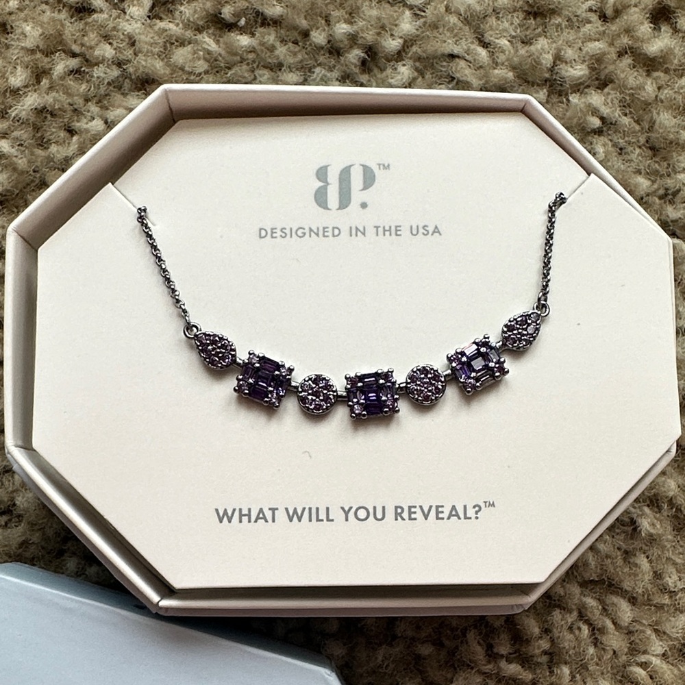 BP Silver and Purple Gem Necklace